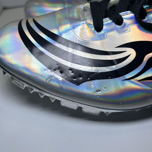 Thestron Track Spikes Shoes Men's Size 11 Silver Holographic Sprint Racing NWOB - Picture 11 of 13